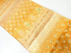 横段に花模様織出し袋帯